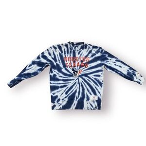 NFL Men's Tommy Hilfiger Navy White Houston Texans Tie Dye Pullover Sweatshirt L